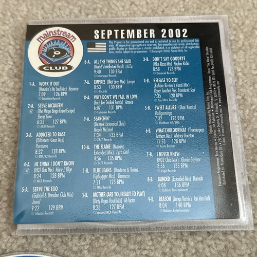 PROMO ONLY MAINSTREAM CLUB Sept 2002 DJ PROMO 2 CD Set Beyoncé Sheryl Crow Tatu - Picture 5 of 5