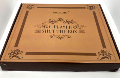 NICECHO 1-6 Players SHUT THE BOX Dice Game Wooden Board Table Strategy Game