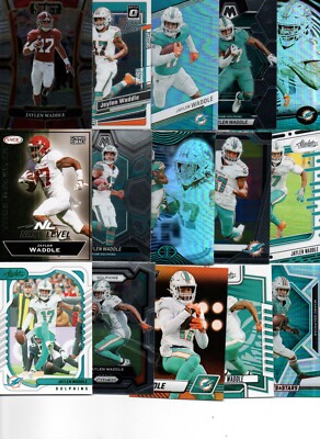 Jaylen Waddle SUPER 25 count FOOTBALL Card Lot w/ insert MIAMI DOLPHINS A1
