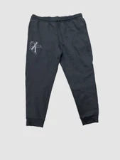 $92 Calvin Klein Men Black Jogger Logo Drawstring Sweatpants Size XS