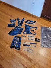 Indie Performance ATV. Motocross US Hawk Graphic Decal Kit Semper FI - BLUE