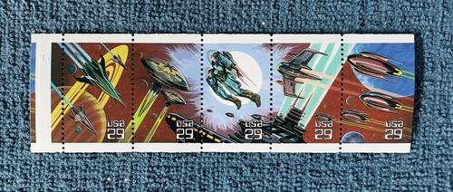 Scott 2745a, 29c Space Future, Booklet Pane w/ printed tab, plate #1111, MNH - Picture 1 of 1