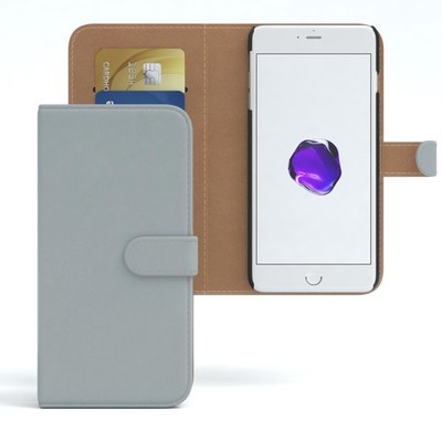 Tasche für Apple iPhone 8 / 7 Plus Case Wallet Schutz Hülle Cover Hellgrau