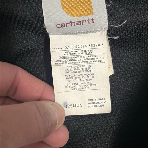 Vintage Carhartt J25 MOS Moss Green Faded Active Jacket Thermal Lined Small image 3