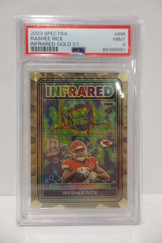 PSA 9 2023 Spectra Rashee Rice Infrared Gold 1/1 Kansas City Chiefs Rookie