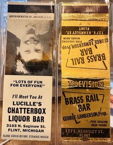 Matchcover 8-pack Michigan Businesses Smitty’s, Marble’s, Lucille’s Chatterbox