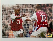 Sylvain Wiltord & Oleg Luzhny signed 10x8 photo RACC Trusted  ACGCERT
