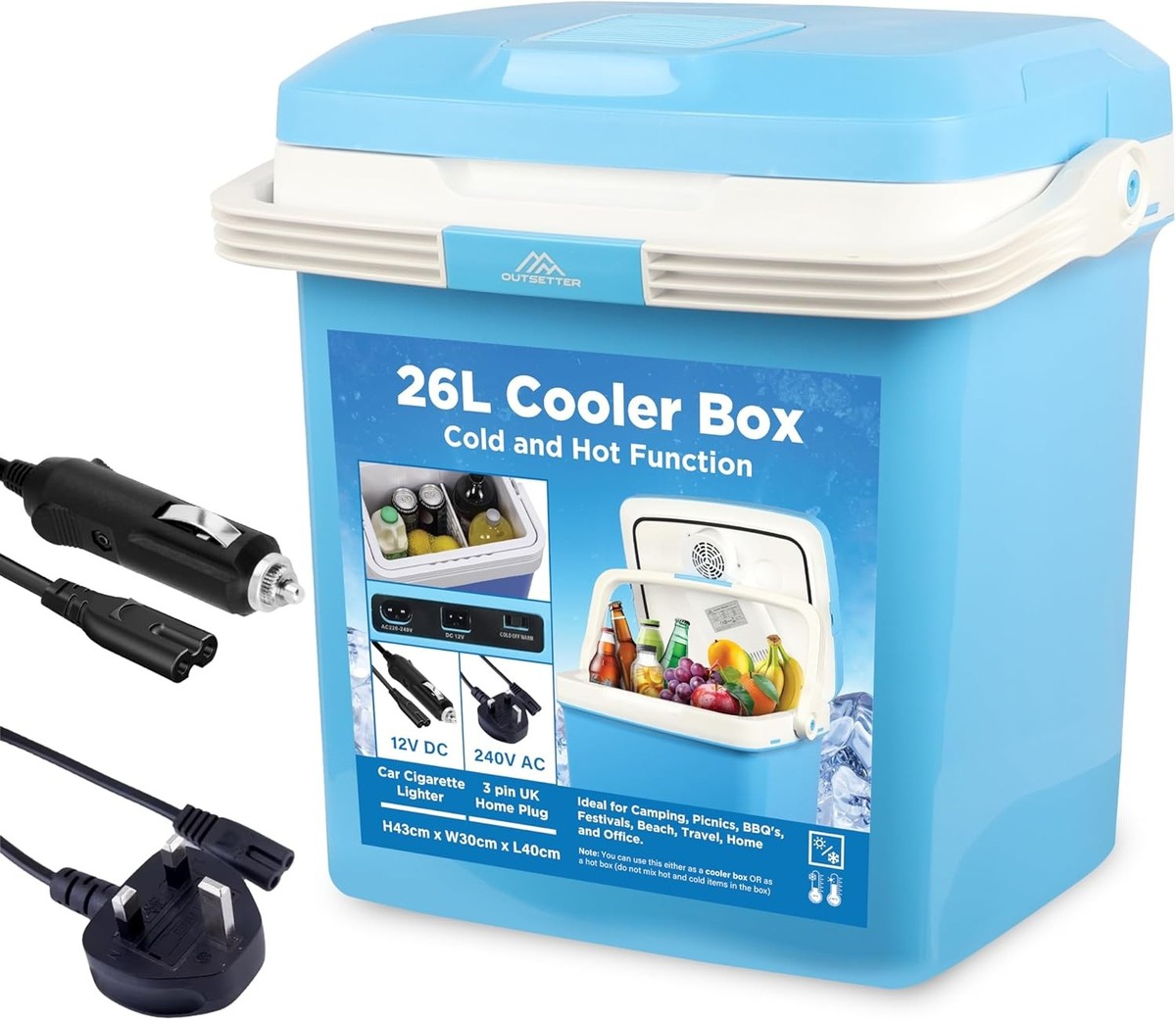 cooler that plugs into a cigarette lighter 26L Electric Cooler Box Power 12V Car Cigarette Lighter Cool Fridge Camping