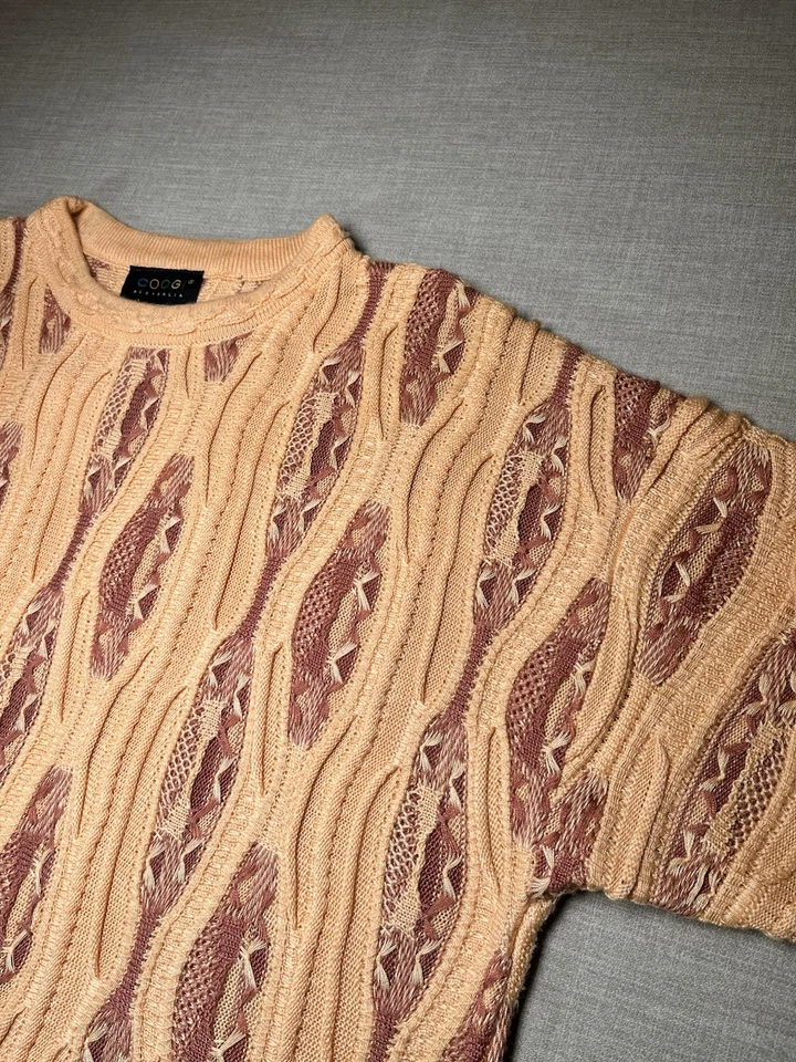 Coogi Australia Vintage Jumper Short Sleeve Apricot Sweater Men’s XXXL [170e.] - Image 4 of 4