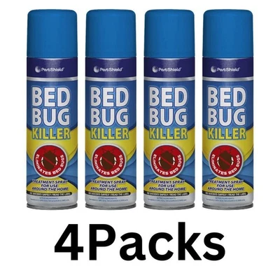 PESTSHIELD 4x Bed Bug Killer Spray Insect Carpet Mattress Treatment Eliminate Bugs 200ml