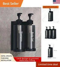 Wall Mounted Shower Dispenser 300ML Shampoo Body Gel Soap Lockable Hotel Bath