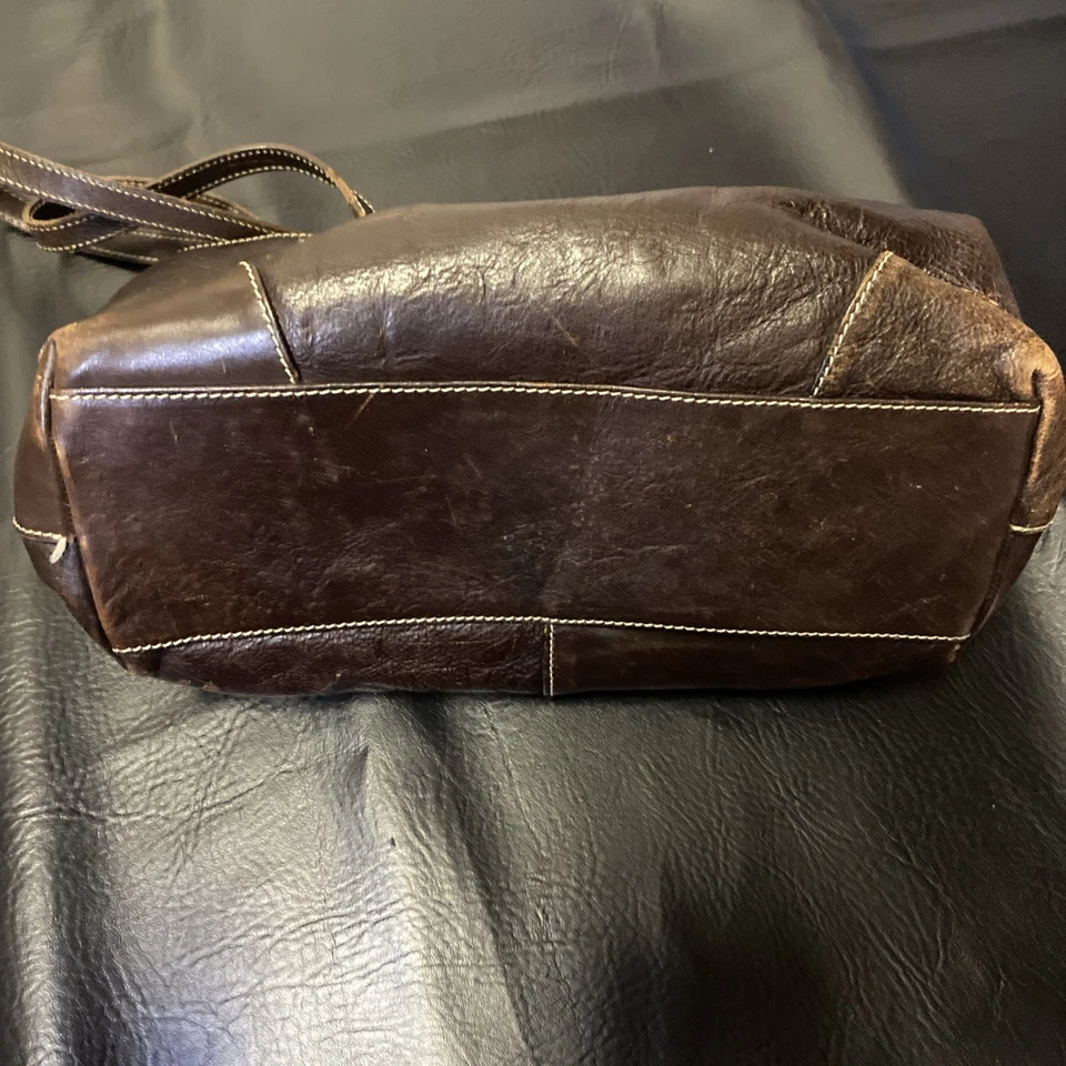 Bolso de Mano de Cuero Claudia Firenze Hecho en Italia, Marrón Usado Foto 3 de 4