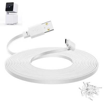 20 ft Cable for WYZE Cam Pan v3 Camera Flat Micro USB Extension Power Cord 90...