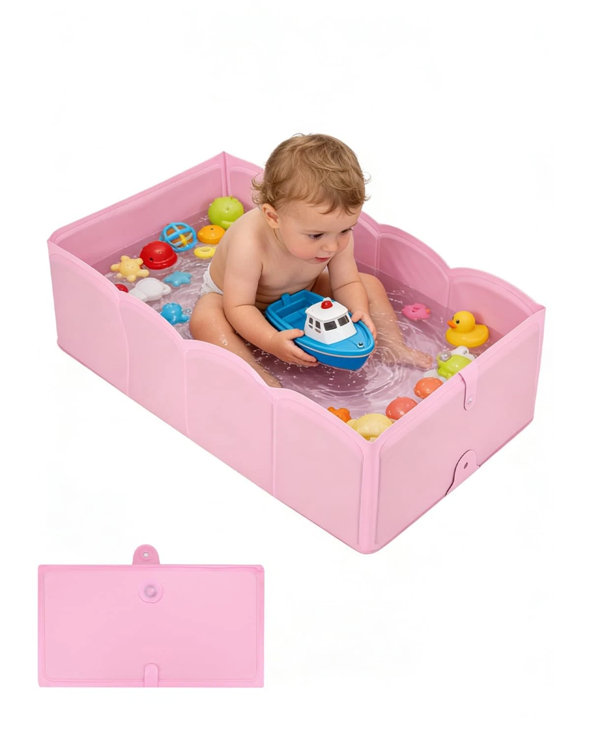 Foldable Portable Baby Bath Tub, Collapsible Bathtub for Infant, Babies & Tod...