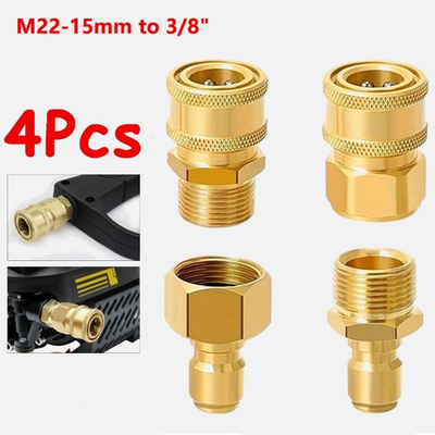 #ad #ad 4PCS High Pressure Washer Adapter Kit Quick Connect M22 15mm to 3 8quot; Swivel Set $13.35