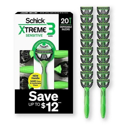 Schick Xtreme3 Sensitive Disposable Razors for Men (20 Count) - free shipping