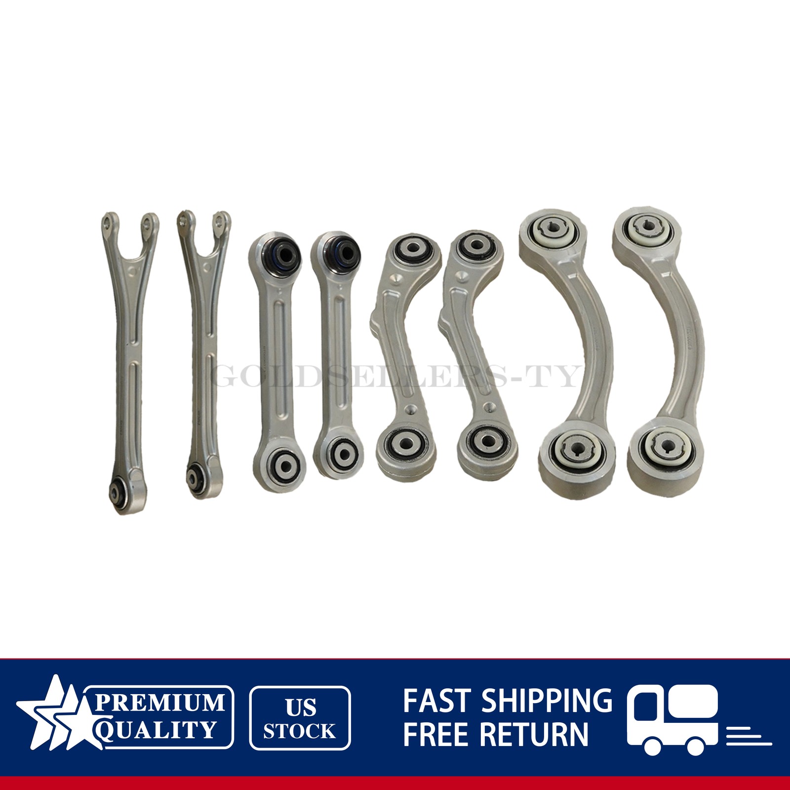 8PCS Rear Suspension Control Arm Set Fits Maserati Ghibli Quattroporte 14-16 US