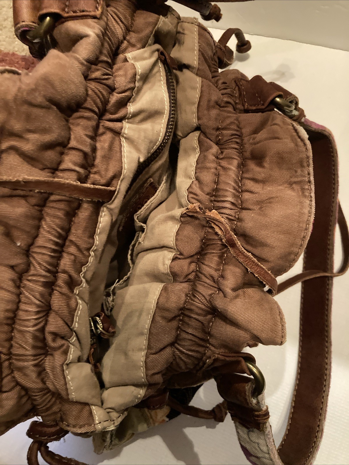 Lucky Brand Patchwork Large Hobo Bag Handbag Leat… - image 8