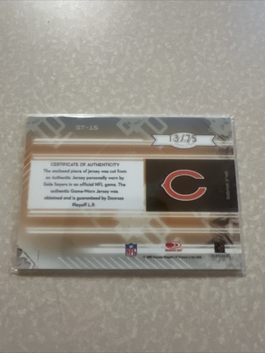 Toppa indossata gioco GALE SAYERS squadra oro materiali certificati foglia 2005 /75 SSP - Foto 3 di 4