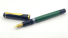 VINTAGE PELIKAN M150 FOUNTAIN PEN GREEN GOLD PLATED EXTRA FINE NIB EXPORT MODEL