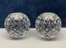 2 Waterford Crystal Candela Ball Candleholders 2-1/2” Signed