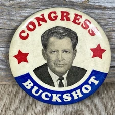 Congress Buckshot USA Politics Vintage Pin Classic Pinback 2 1/4” Celluloid