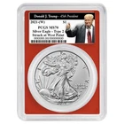 2021 (W) $1 Type 2 American Silver Eagle PCGS MS70 Trump 45th President Label