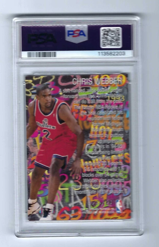 1995 Flair Hot Numbers #15 Chris Webber Bullets PSA 9 - Image 2 of 2