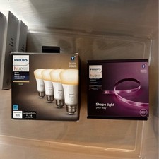 Philips Hue Smart Lighting Bundle A19 Bulbs  Color Lightstrip Plus