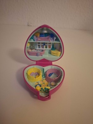 Vintage Bluebird 1993 Polly Pocket Pink Heart Precious Puppies 