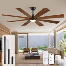65in Ceiling Fan with Light $ Remote/APP/Voice Dimmable LED Reversible DC Fan