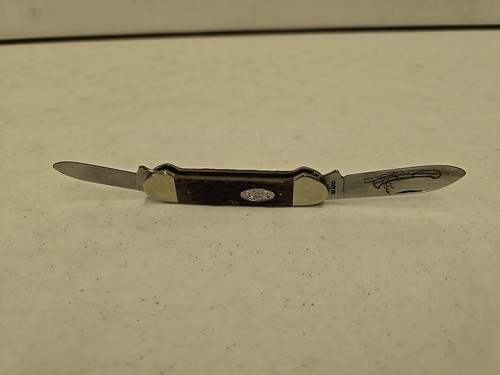 Vintage 1989 Case XX 62131 2 Blade Folding Pocket Knife Indian Canoe Blade & Box - Picture 2 of 20