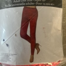 Woman's Crushed Velvet Leggings - Red - One Size