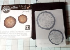 SIZZIX #664232 Bigz Texture Fades Tree Rings, Mini w/Embossing Folder