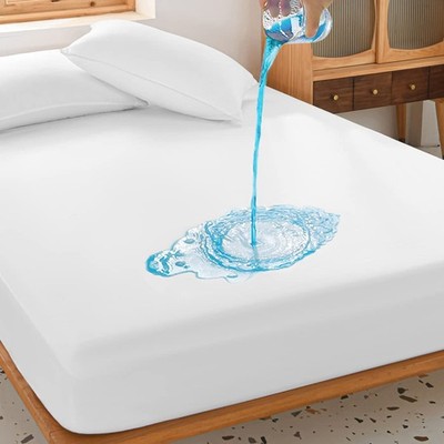 Full Waterproof Mattress Protector Deep Pocket Mattress Cover, Soft Breathabl...