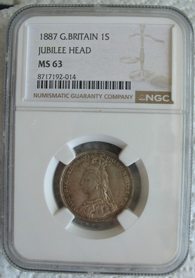 ヴィクトリア1887年3P JUBILEE HEAD MS63 1887 Great Britain Jubilee Head Silver Shilling NGC MS-63 | eBay