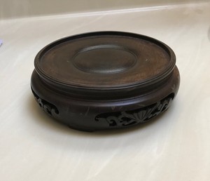 Chinese Carved Wood Four Footed Stand for Vase or Bowl
