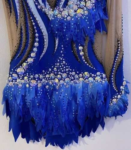 Rhythmic Gymnastic Competition Leotard Royal Blue Swarovski Crystals Russia - 第 4/12 張圖片