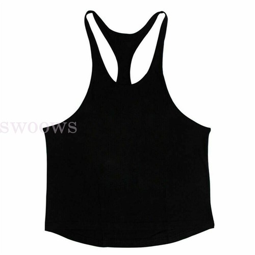 Men Gym Bodybuilding Stringer Tank Top Singlet Vest Sleeveless Racerback T-Shirt - Picture 7 of 12