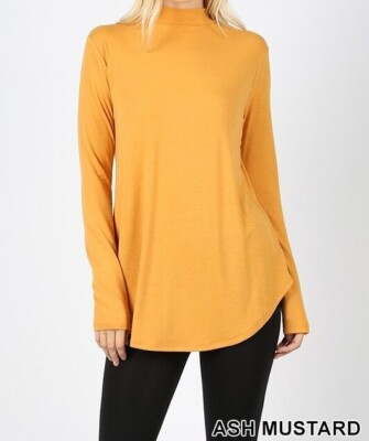 mock turtleneck tunic top
