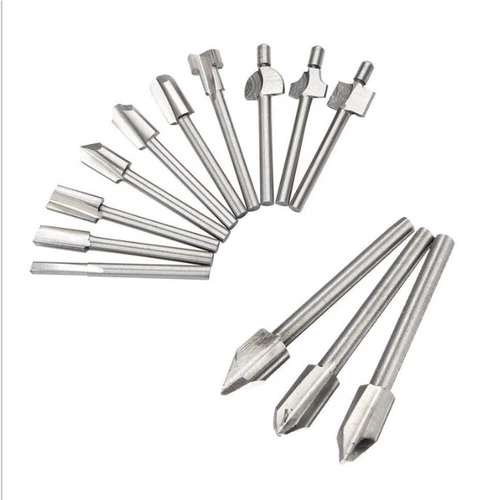 10Pcs Multi Tool HSS Router Drill Bit for Dremel Rotary Tool Set Shank Burs File - Picture 5 of 7