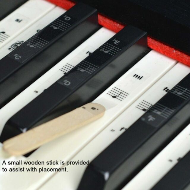 Piano Stickers for 49 54 61-KEY Music Keyboard KEYNOTES Labels + Online Lessons