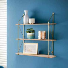 3 Tier Metal Wire Wall Floating Shelves Decoration Storage Shelf Living Room 