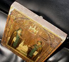 RARE ANTIQUE RUSSIAN ICON SAINTS SERGIY AND GERMAN GOLD AND EGGSHELL VERY OLD !! — photo 4