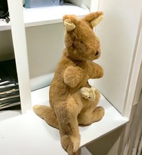 Rare Vintage Kangaroo With Baby Roo made from 100 Real kangaroo fur 10.5