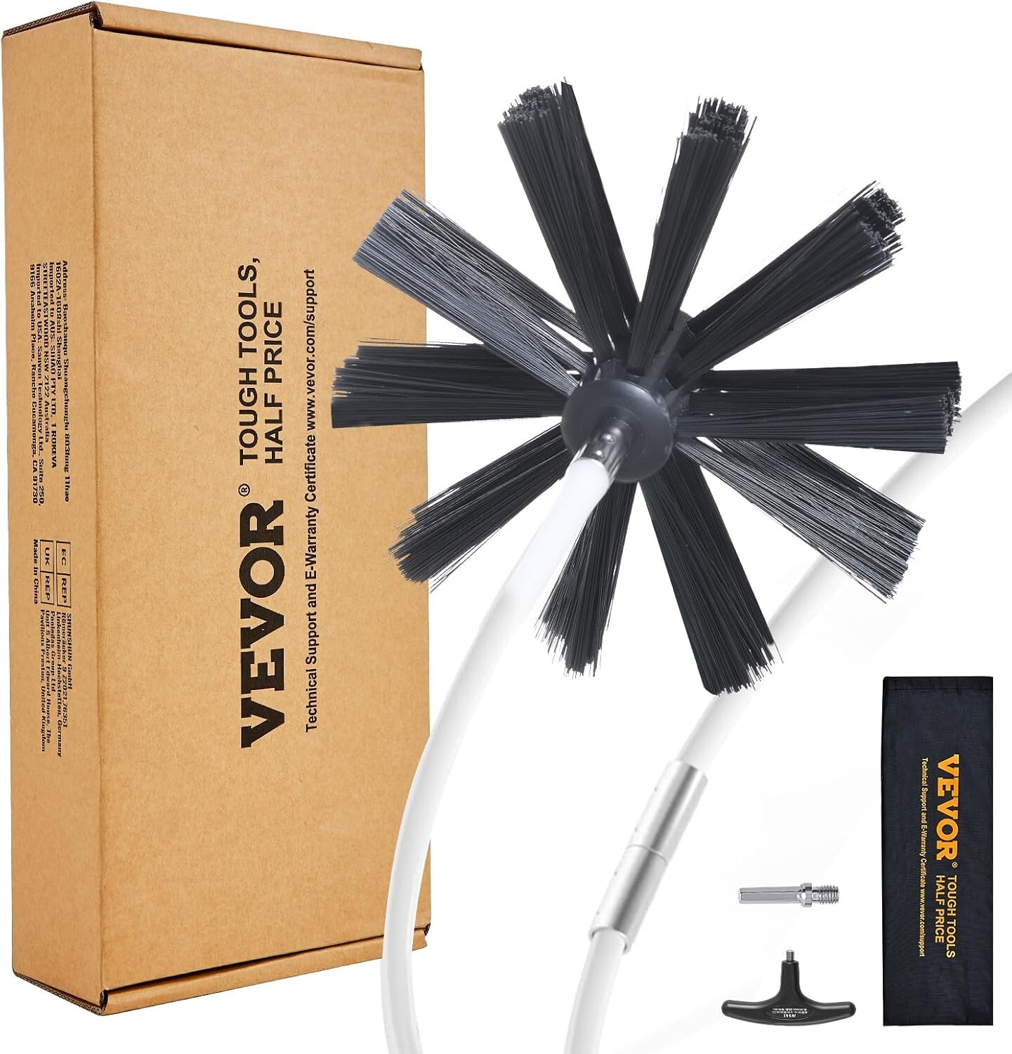 50 FT Dryer Vent Cleaning Kit with 37-Piece Reinforced Brush for Duct Maintenance