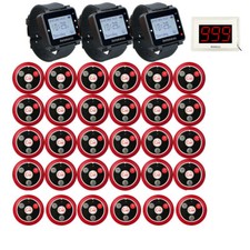 T128 Restaurant Wireless Calling System Pager Host 3 Watch 30 Call Button Bar