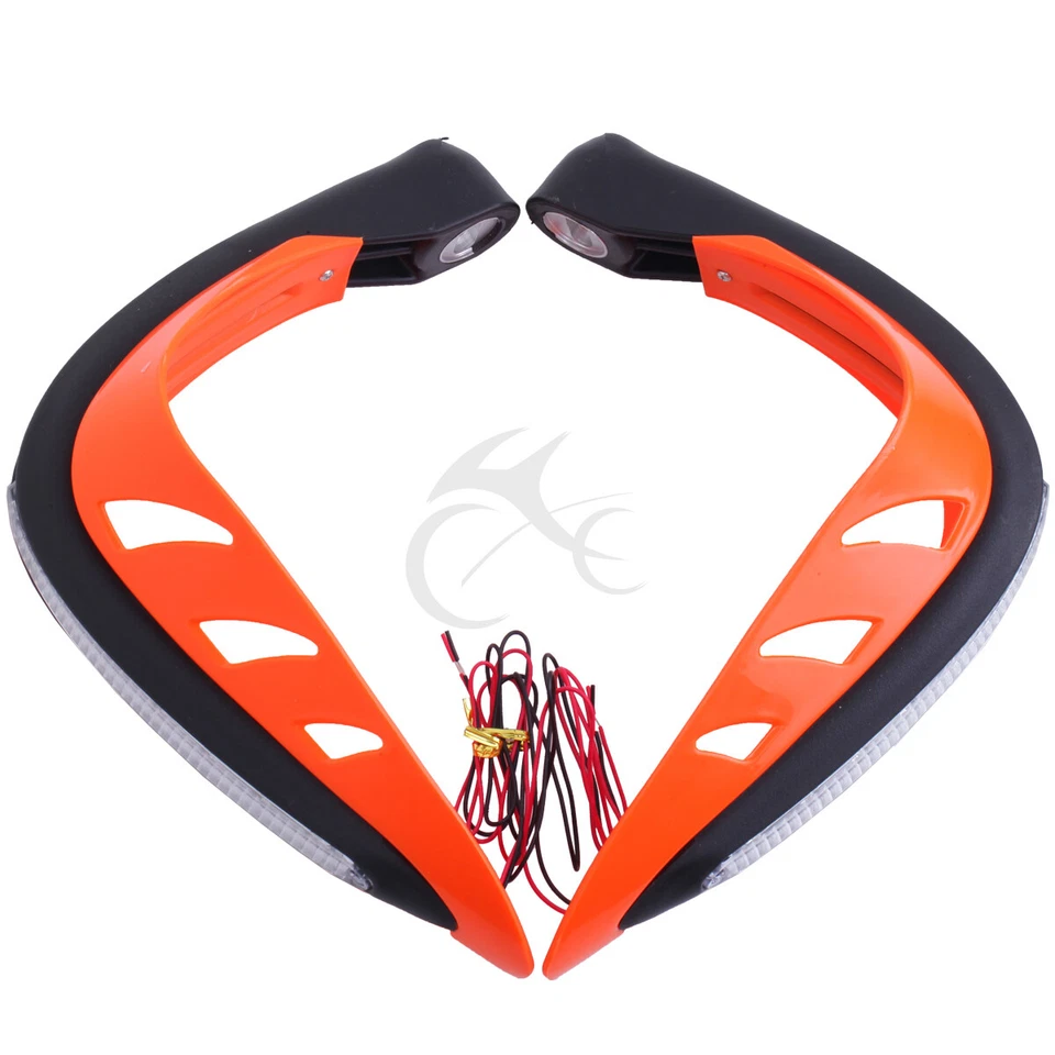 Protectores de manos de cepillo naranja de 7/8" aptos para bicicletas Honda Yamaha Suzuki Kawasaki Dirt MX Foto 3 de 3