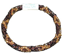 Aid Through Trade Brown  Gold Beaded Roll On Bracelet Handmade In Nepal