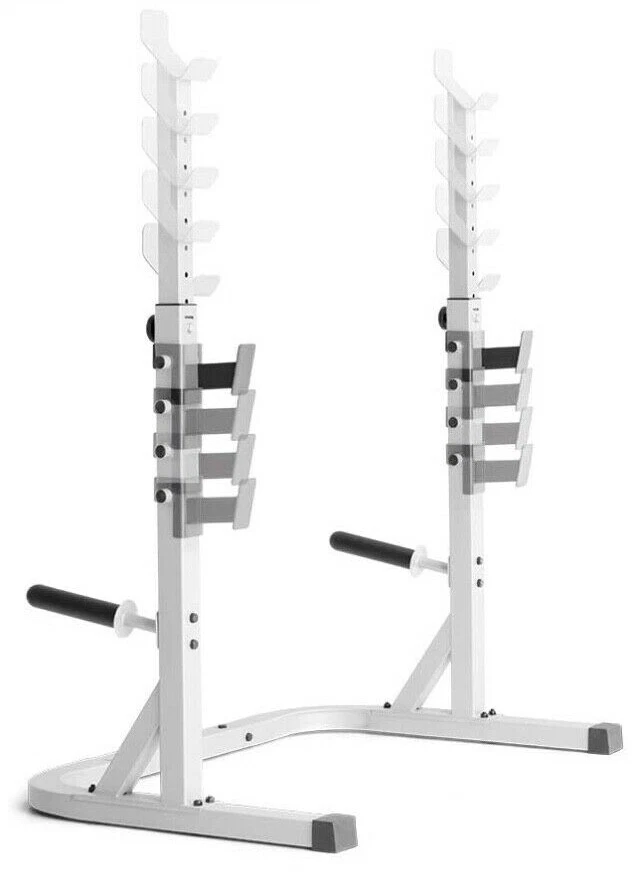 Soporte para pesas Weider Platinum Olympic Sentadilla Spotters y barra para 310 lb Foto 4 de 4